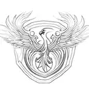 A minimalist tattoo of a phoenix rising from the ashes, symbolizing the client's strong mindset and ability to overcome  tattoo design idea