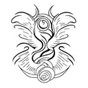 A minimalist tattoo of a phoenix rising from the ashes, symbolizing the client's strong mindset and ability to overcome  tattoo design idea