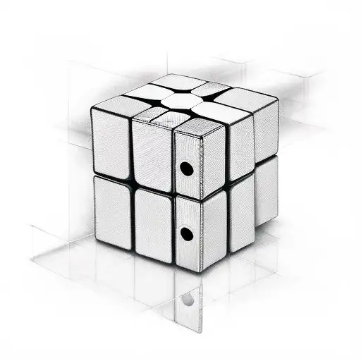 rubiks cube exploding  tattoo design idea