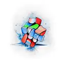 rubiks cube exploding  tattoo design idea