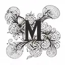letter m shoulder tattoo solid thick tattoo design idea