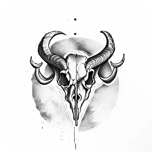 ram skull with the letters KHCO somewhere and the Bible verse Psalms 14:23 somewhere tattoo design idea