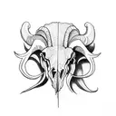 realistic ram skull tattoo design idea