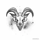realistic ram skull tattoo design idea