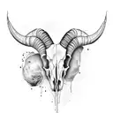 realistic ram skull tattoo design idea