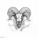 realistic ram skull tattoo design idea