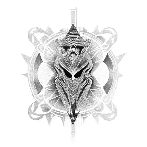 the word aria in edge tribal tattoo design idea