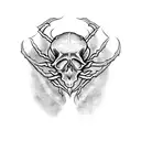 satanic spider skull tattoo design idea