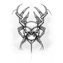 satanic spider skull tattoo design idea