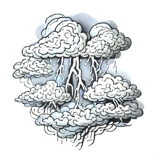 Aesthetic thunder storm tattoo design idea