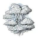 Aesthetic thunder storm tattoo design idea