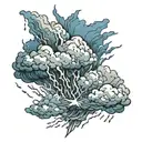 Aesthetic thunder storm tattoo design idea