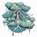 Aesthetic thunder storm tattoo design idea