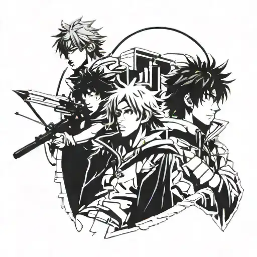 Vinland saga and cowboy bebop mix  tattoo design idea