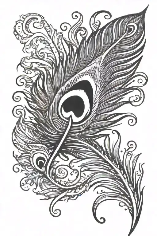 peacock feather tattoo design idea