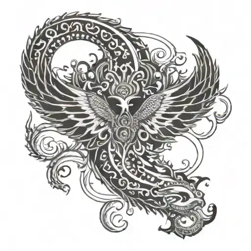 mor pankh with govind name tattoo design idea