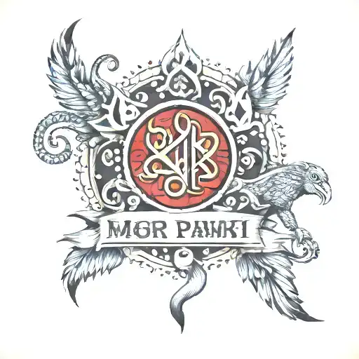 mor pankh with govind name tattoo design idea