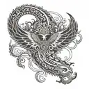 mor pankh with govind name tattoo design idea