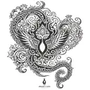 mor pankh with govind name tattoo design idea