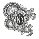 mor pankh with govind name tattoo design idea