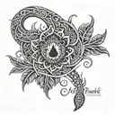 mor pankh with govind name tattoo design idea