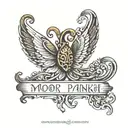 mor pankh with govind name tattoo design idea