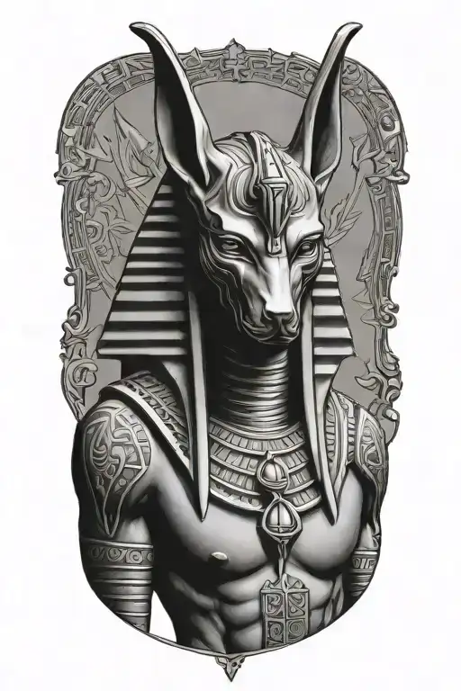 anubis egiptian god tattoo design idea