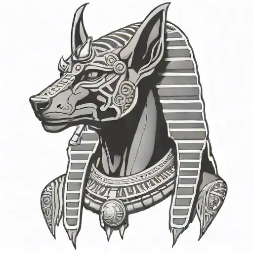 Anubis egypcian god tattoo design idea