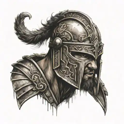 Roman gladiator tattoo design idea