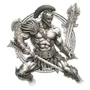 Roman gladiator tattoo design idea