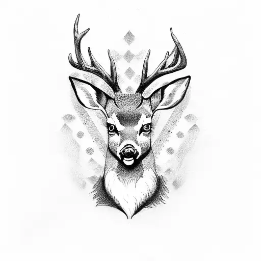 lies deer tattoo design idea