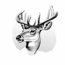 lying deer tattoo design idea