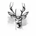 lying deer tattoo design idea