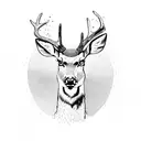 lying deer tattoo design idea