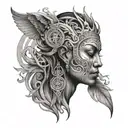 spiritual being tattoo design idea