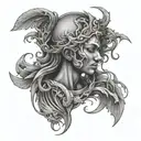 spiritual being tattoo design idea