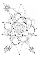 fine line tstoo of a base mandlebrot fractal. include the filaments along the edges. leave the centers blank tattoo design idea