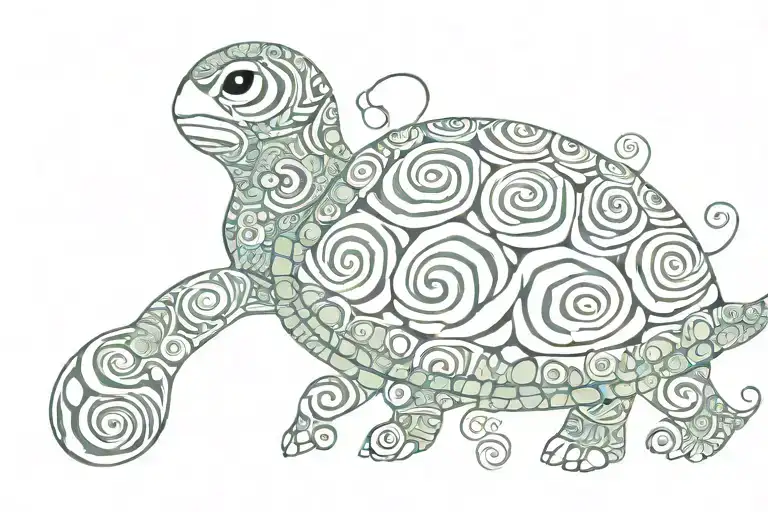 Semicolon turtle swirl tattoo design idea