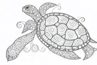 Semicolon turtle swirl tattoo design idea