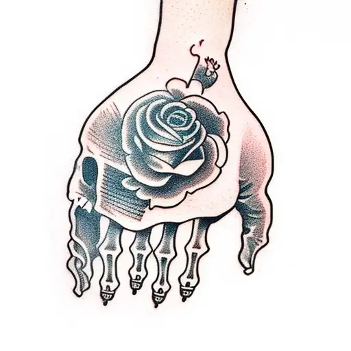skeleton hand  tattoo design idea