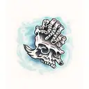 skeleton hand  tattoo design idea