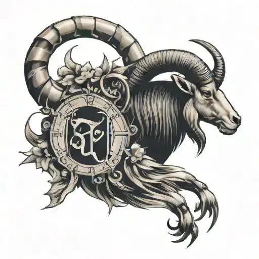 Can you make a tattoo of the horoscope capricorn combinet with the birth date 10/01/2000 tattoo design idea