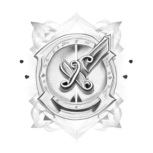 initials with hearts tattoo design idea