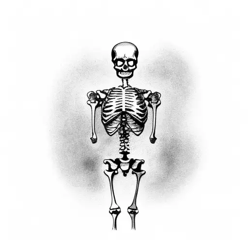 sunbathing full body skeleton tattoo design idea