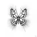 butterfly made of skeleton bones tattoo design idea