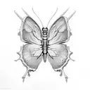 butterfly made of skeleton bones tattoo design idea
