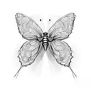 butterfly made of skeleton bones tattoo design idea