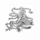 gecko eublepharis ans  snake color tattoo design idea