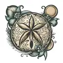 broke  sand dollar tattoo design idea