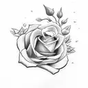 sword with roses tattoo design idea